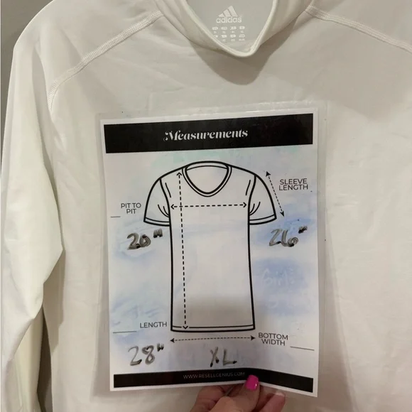 Men's Adidas ClimaWarm Long Sleeve White Techfit Mock Neck. Size XL - Picture 7 of 7